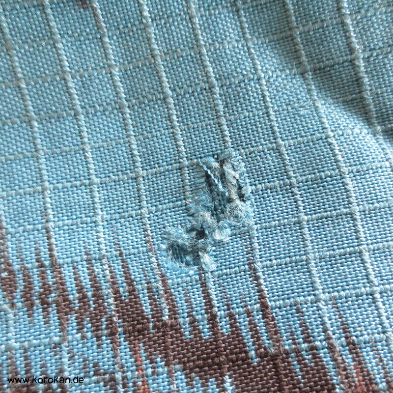 schwarzer Bambus in petrol blau Sha Seiden Hitoe Kimono, Chu Furisode