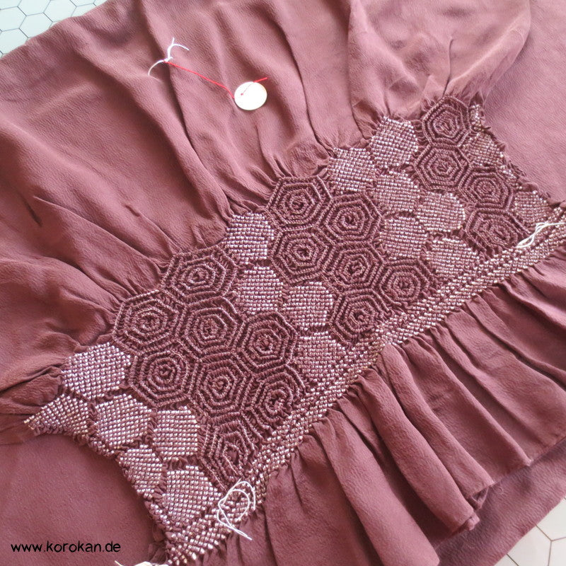 Kikko Shibori Heko Obi - Chirimen Seidencrepe