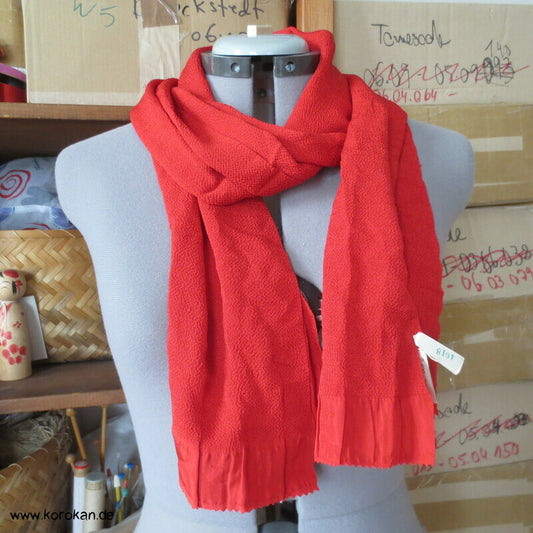 Obiage Kimonotuch feuerrote Crepe Seide