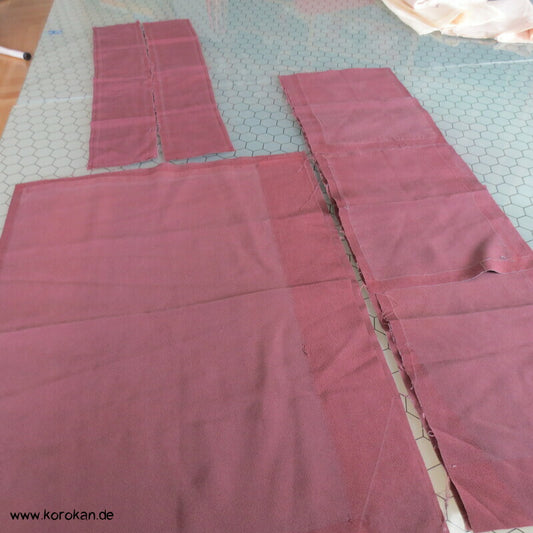 blass aubergine Hakkake Crepe de Chine Seide, Araihari