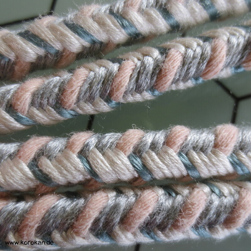 pastell handgeflochtener Haori Himo für Männer - Seide, rund, neu