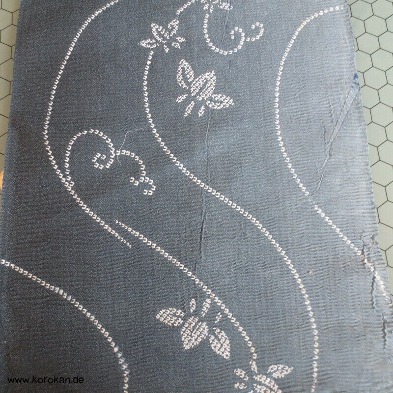 Flusswellen Itajime Shibori, Yukata Stoff, Baumwoll Krepp