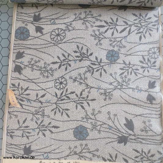 Wiesenmuster von beiden Webkanten Kasuri Tsumugi Kimono Seide