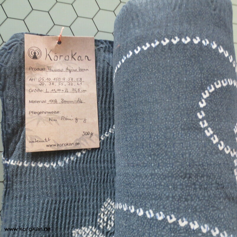 Flusswellen Itajime Shibori, Yukata Stoff, Baumwoll Krepp