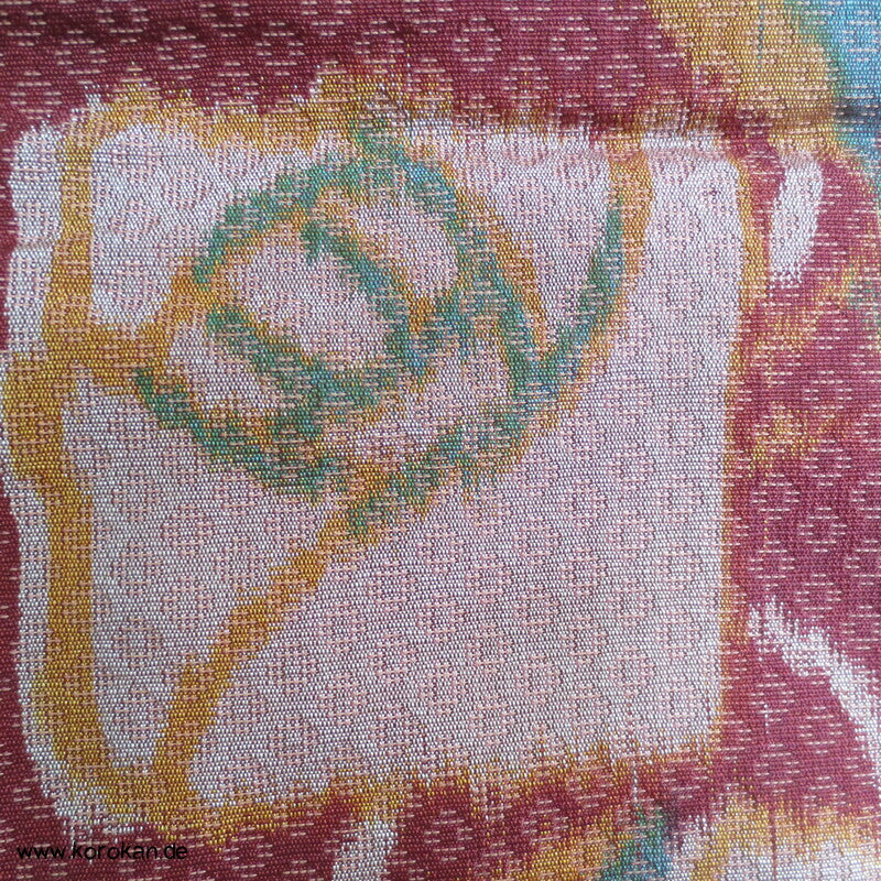 quadratische Morris Rosen Kimono Haori Jacke, Seiden Jacquard