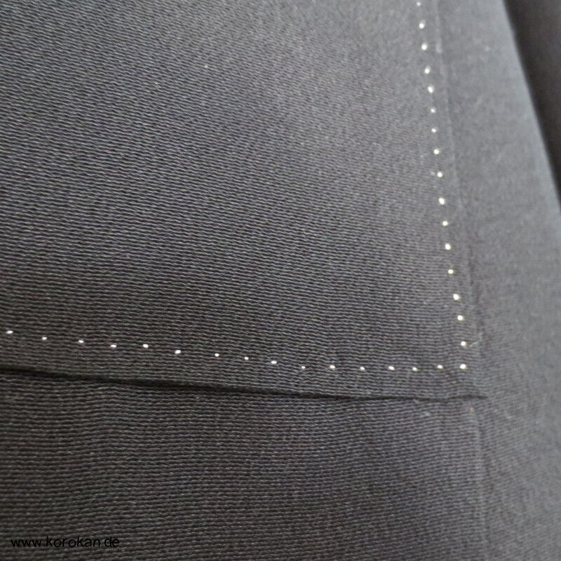 5 Mon Mofuku, formeller schwarzer Crepe Kimono