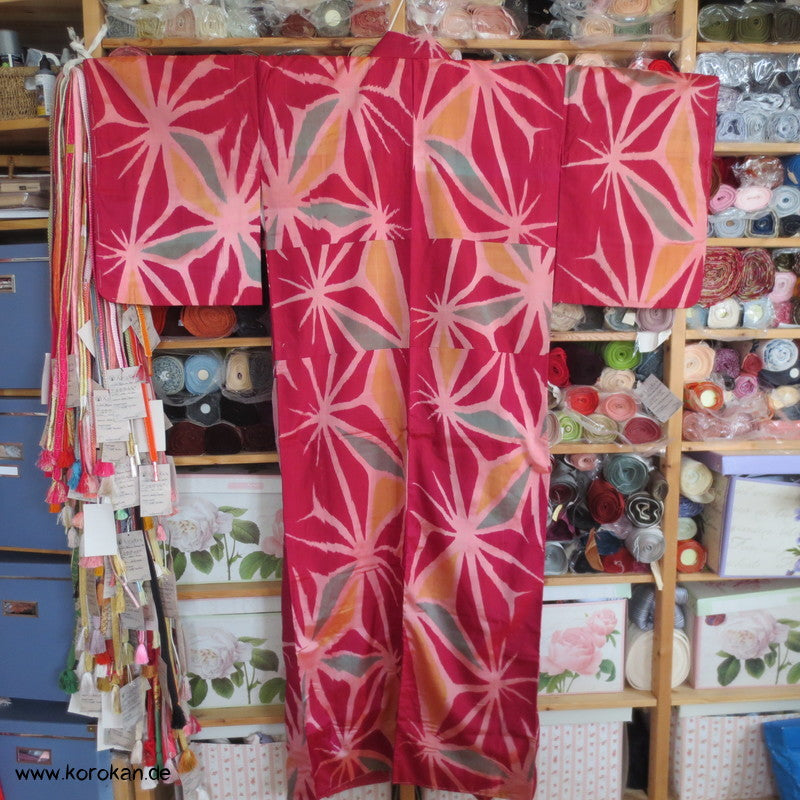 Riesen - Asanoha Meisen Seiden Komon Kimono