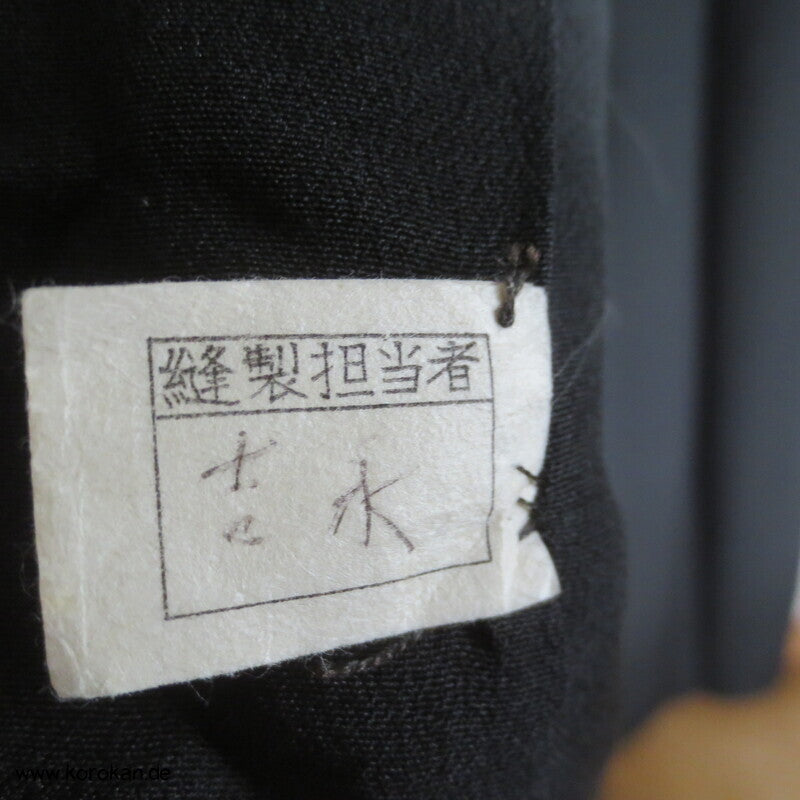 5 Mon Mofuku, formeller schwarzer Crepe Kimono