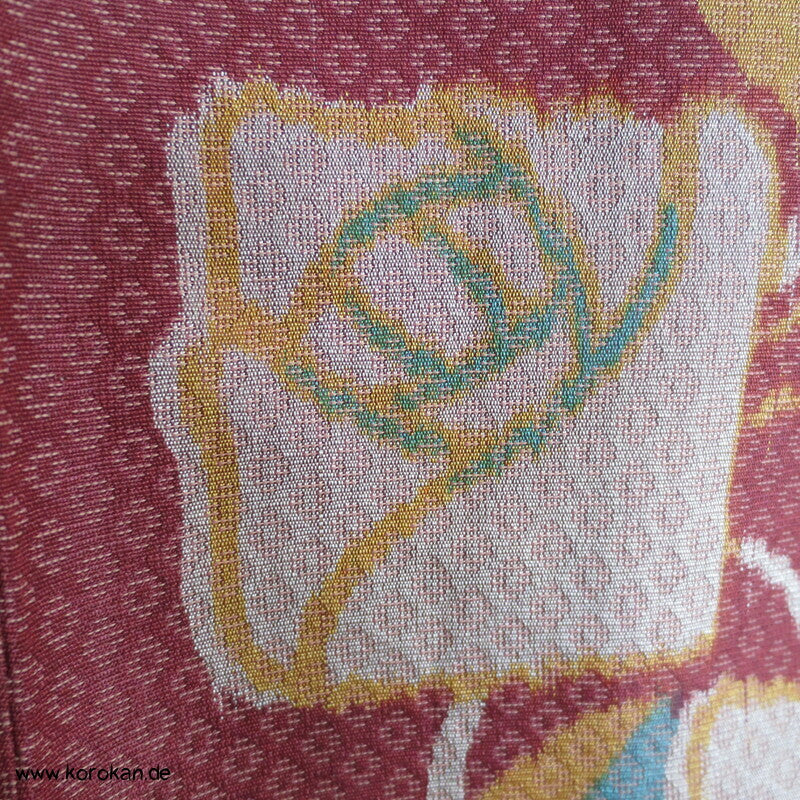quadratische Morris Rosen Kimono Haori Jacke, Seiden Jacquard