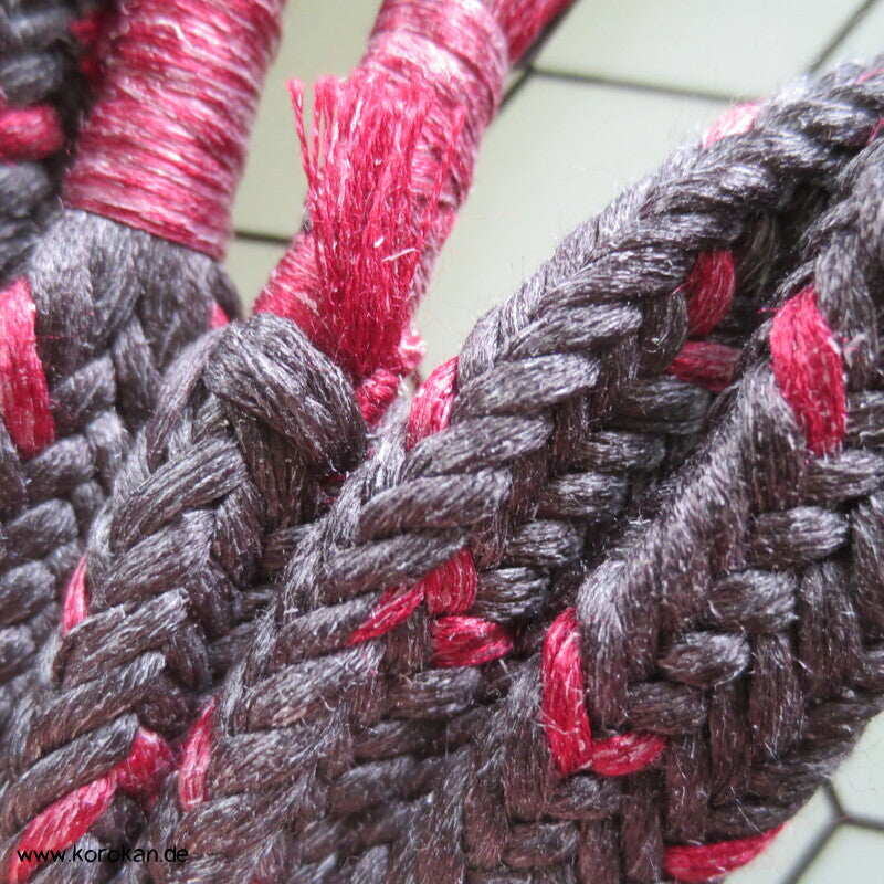 grau rosa ITO Bändchen Obijime, handgeflochtene Seide, neu