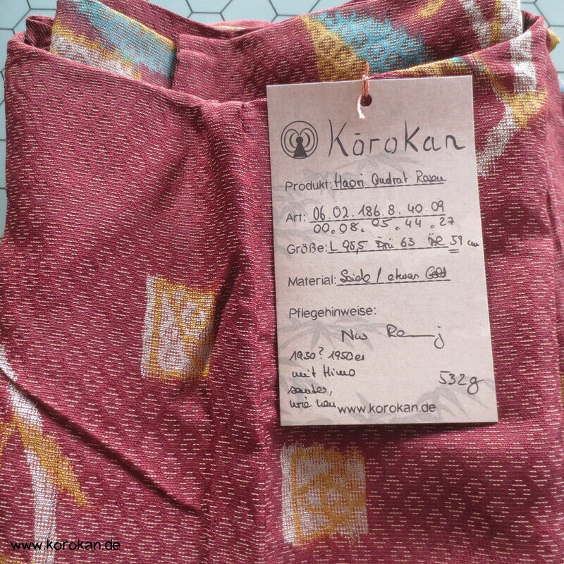 quadratische Morris Rosen Kimono Haori Jacke, Seiden Jacquard