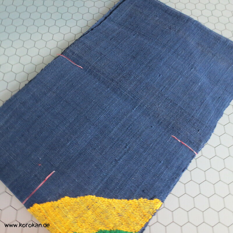 Primärfarben Nagoya Obi - grobe Mawata Tsumugi Seide, handgewebt