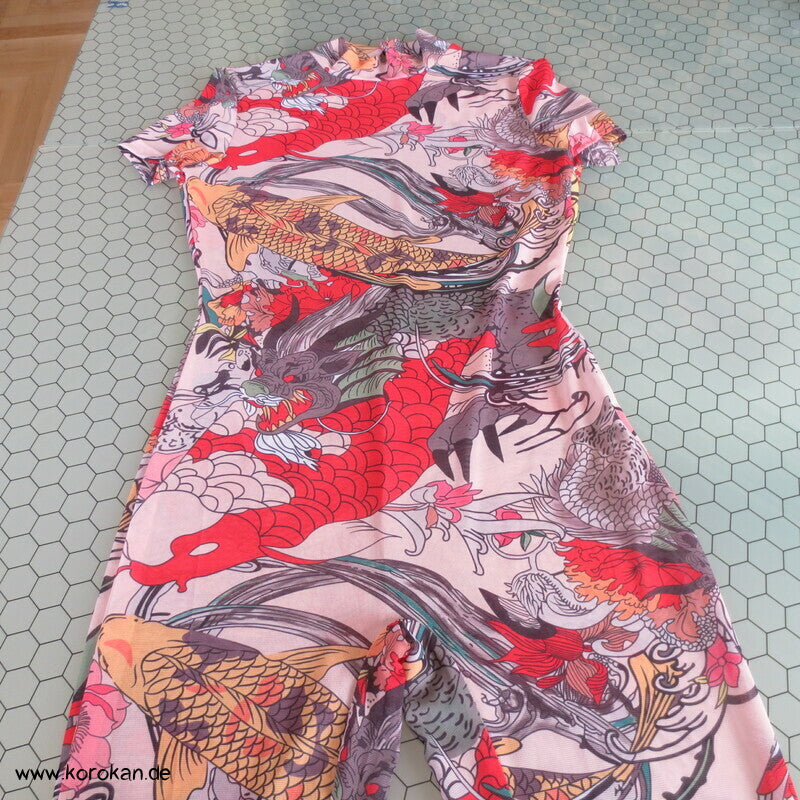 Fake Tattoo Koi Drachen Bodysuit