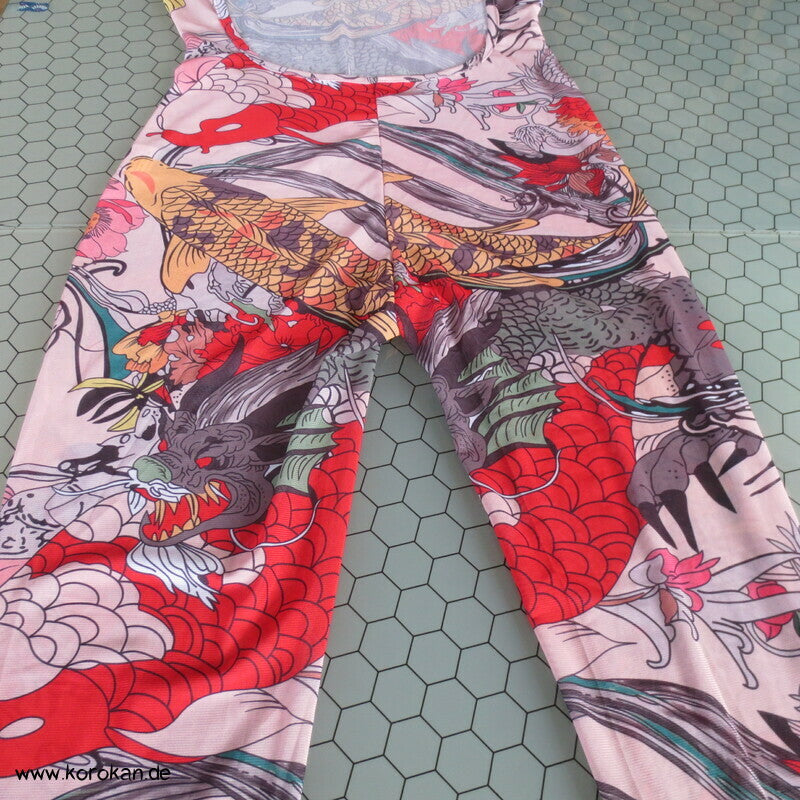 Fake Tattoo Koi Drachen Bodysuit