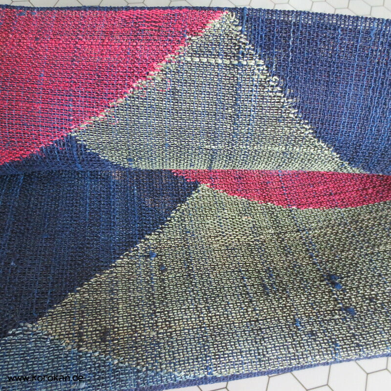 Segaiha Sommer Nagoya Obi aus grob handgewebtem Hanf