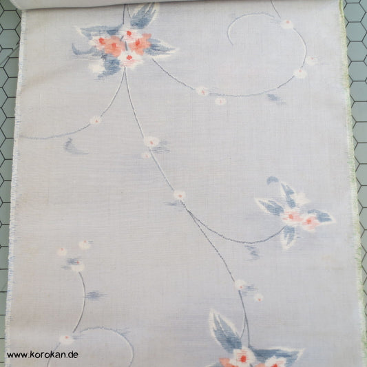 Blumenranken Kasuri Tsumugi Kimono Seide