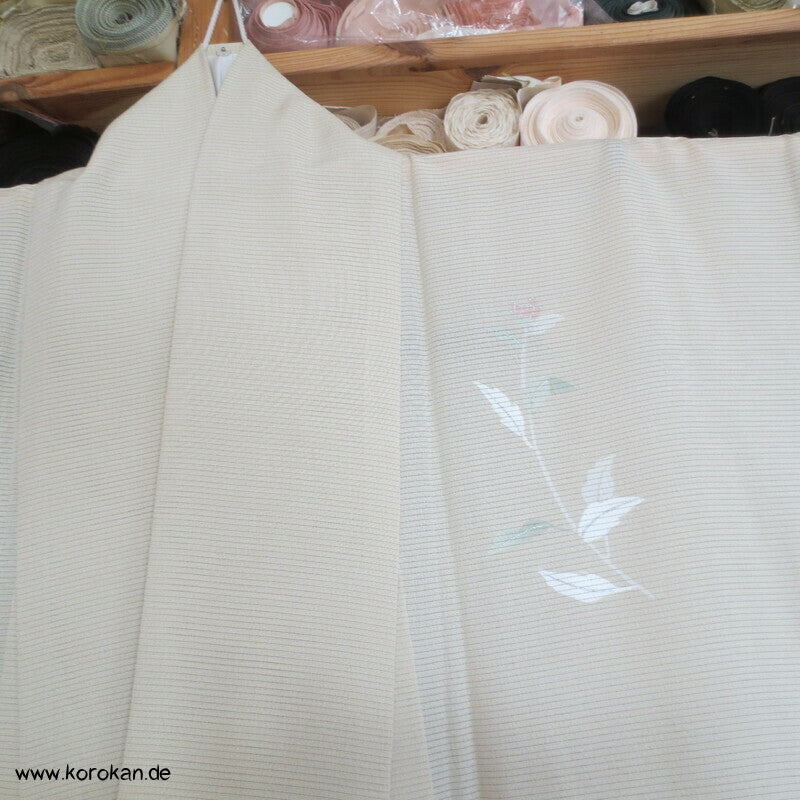zarter heller Rho Seiden Hitoe Tsukesage Kimono, wie neu