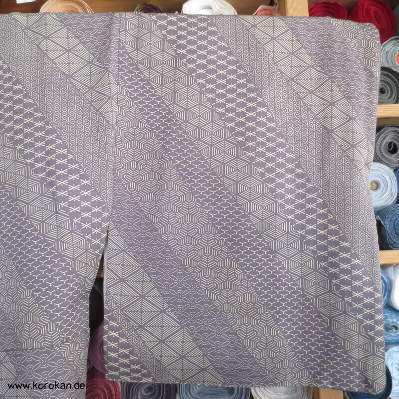 Fast Edo Komon diagonale Musterstreifen Seiden Komon Kimono