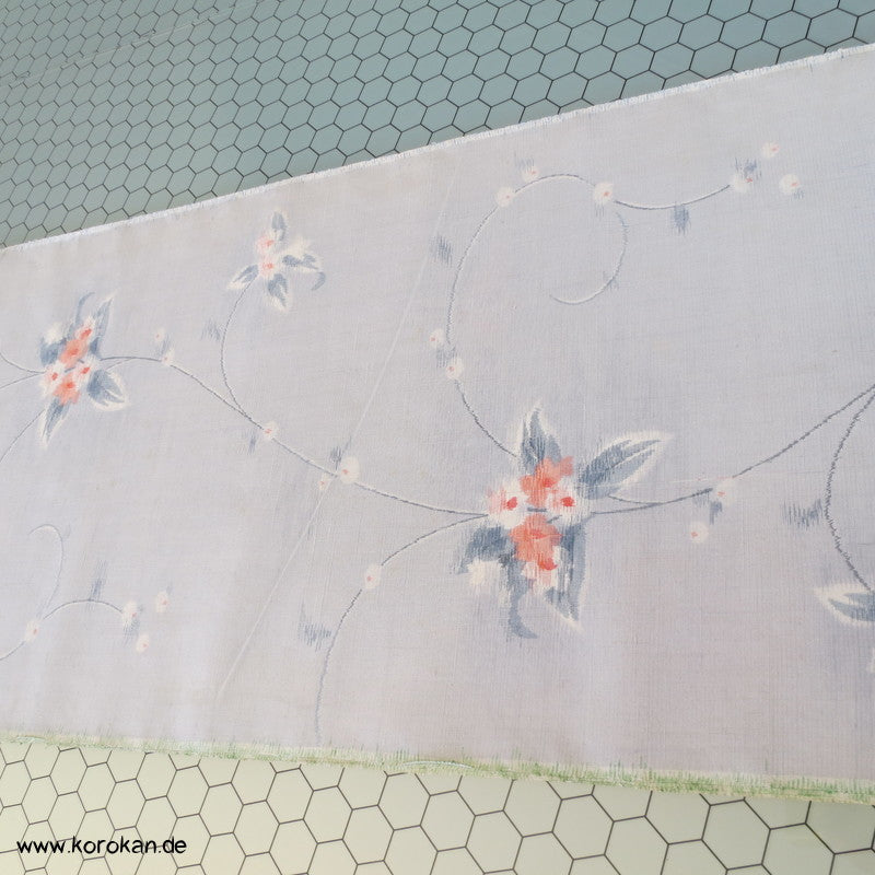 Blumenranken Kasuri Tsumugi Kimono Seide