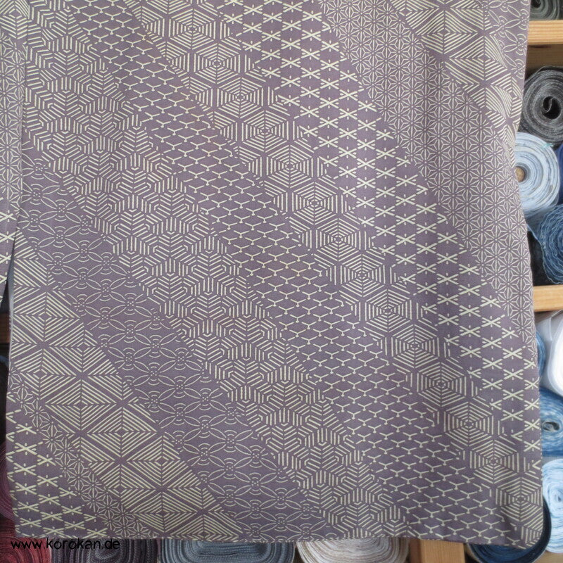 Fast Edo Komon diagonale Musterstreifen Seiden Komon Kimono