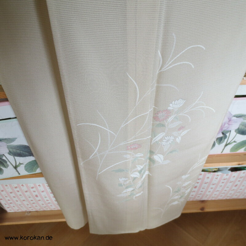 zarter heller Rho Seiden Hitoe Tsukesage Kimono, wie neu