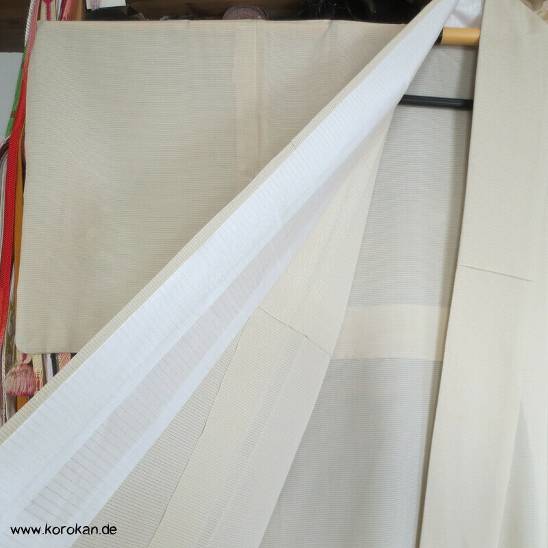 zarter heller Rho Seiden Hitoe Tsukesage Kimono, wie neu