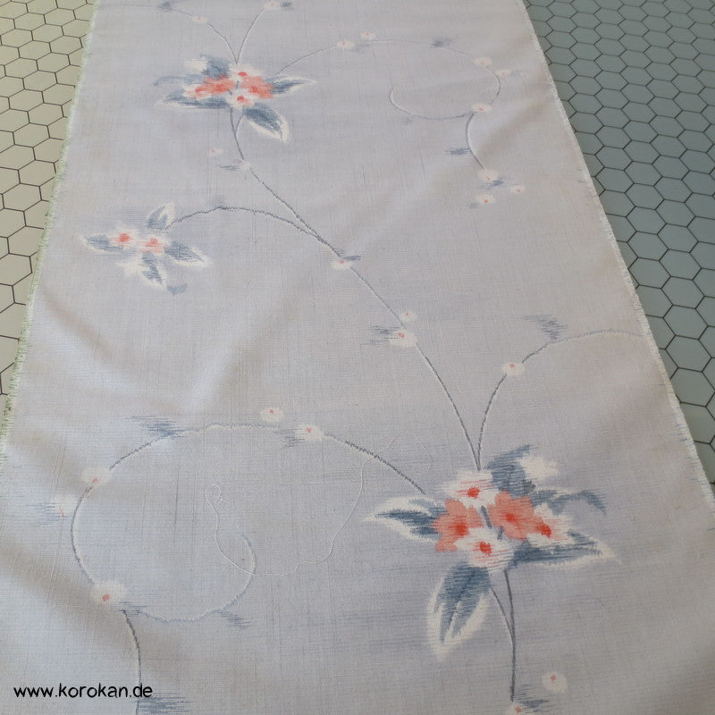 Blumenranken Kasuri Tsumugi Kimono Seide