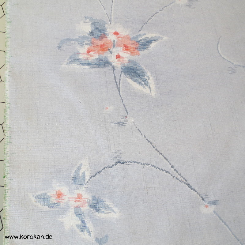 Blumenranken Kasuri Tsumugi Kimono Seide