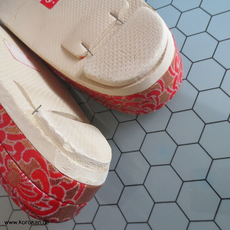 japanische Zori Zehensteg Sandalen Kiku Seidenbrokat, Gr. 37/38