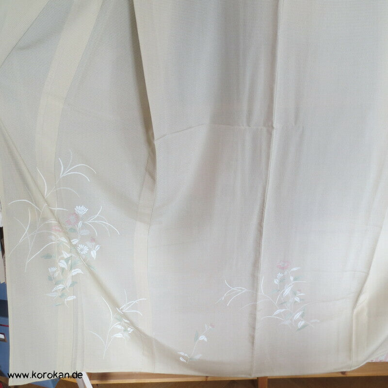 zarter heller Rho Seiden Hitoe Tsukesage Kimono, wie neu