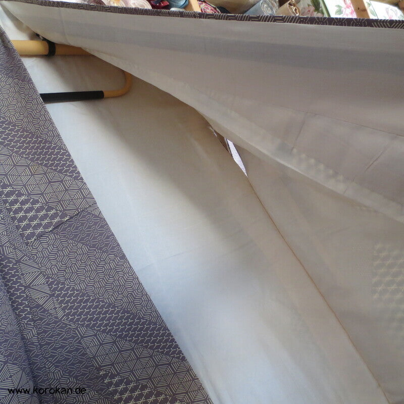 Fast Edo Komon diagonale Musterstreifen Seiden Komon Kimono