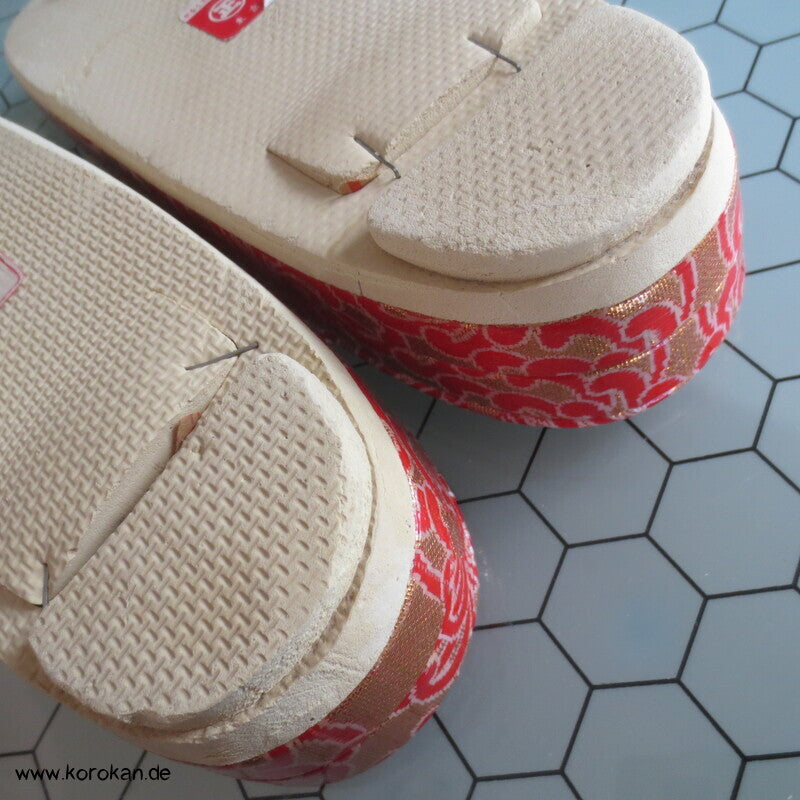 japanische Zori Zehensteg Sandalen Kiku Seidenbrokat, Gr. 37/38