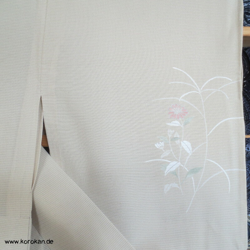 zarter heller Rho Seiden Hitoe Tsukesage Kimono, wie neu