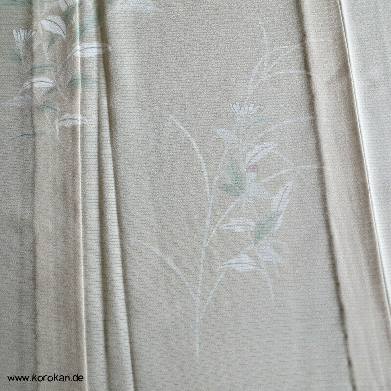 zarter heller Rho Seiden Hitoe Tsukesage Kimono, wie neu