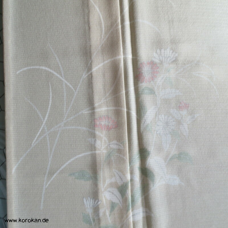 zarter heller Rho Seiden Hitoe Tsukesage Kimono, wie neu