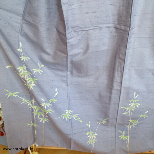 reservierter Bambus auf bleu Tsumugi Homongi Kimono