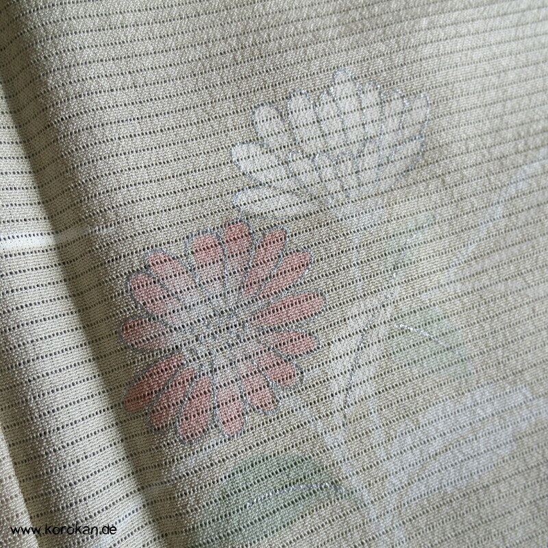 zarter heller Rho Seiden Hitoe Tsukesage Kimono, wie neu