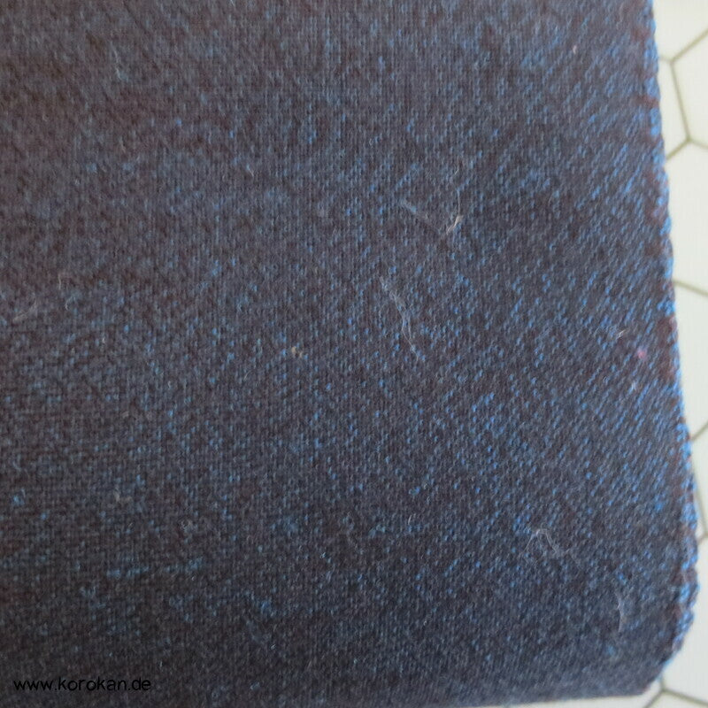 blau schwarze Wolle / Seide Männer Kimono Ensemble Tanmono
