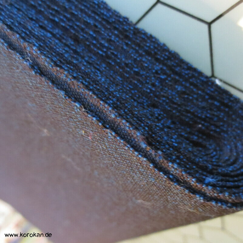 blau schwarze Wolle / Seide Männer Kimono Ensemble Tanmono