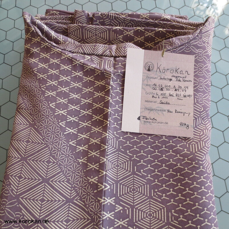 Fast Edo Komon diagonale Musterstreifen Seiden Komon Kimono