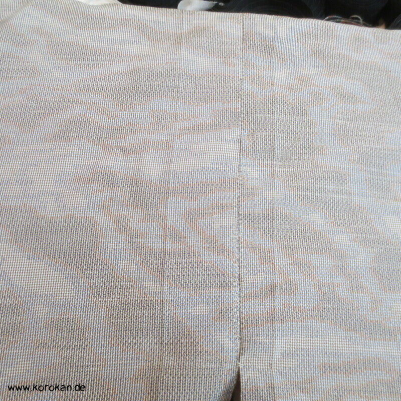 XXL Tsumugi Kasuri japanischer Seiden Kimono, annual growth Muster