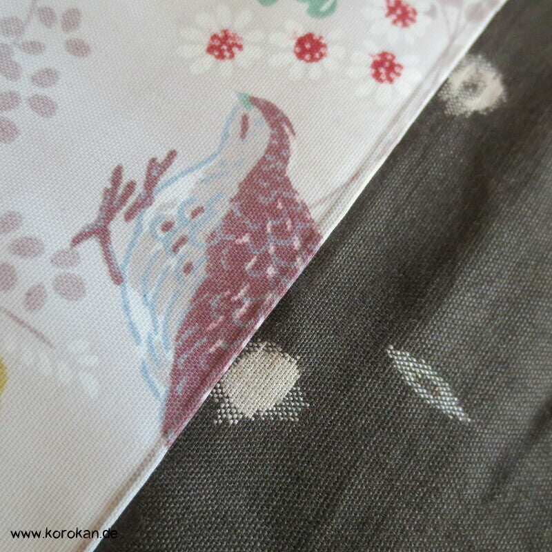 olivgraue Meisen Haori Kimono Jacke, Wachtel Futter, mit Himo