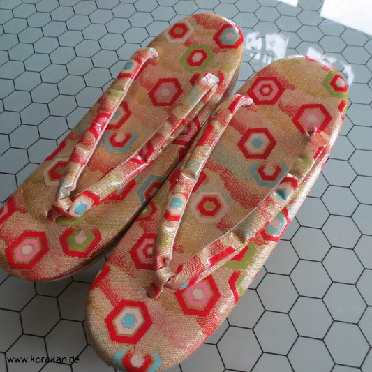japanische Zori Zehensteg Sandalen Kikko Seidenbrokat, Gr. 37/38