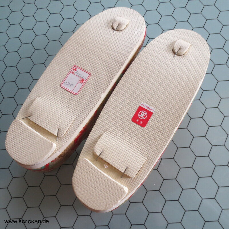 japanische Zori Zehensteg Sandalen Kikko Seidenbrokat, Gr. 37/38