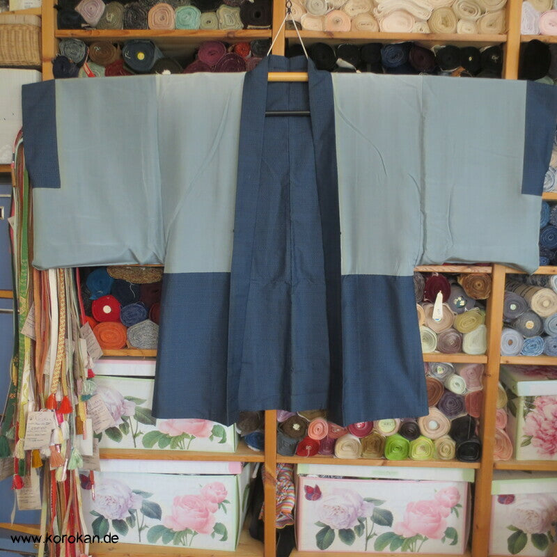 Spatz im Bambus Futter Haori Kimono Jacke, Tsumugi Seide