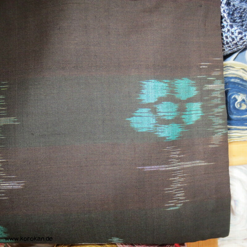 Art deco bunte Blumen auf dunklem Grund Meisen Seiden Kimono