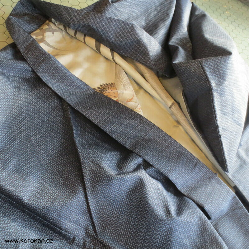 Spatz im Bambus Futter Haori Kimono Jacke, Tsumugi Seide