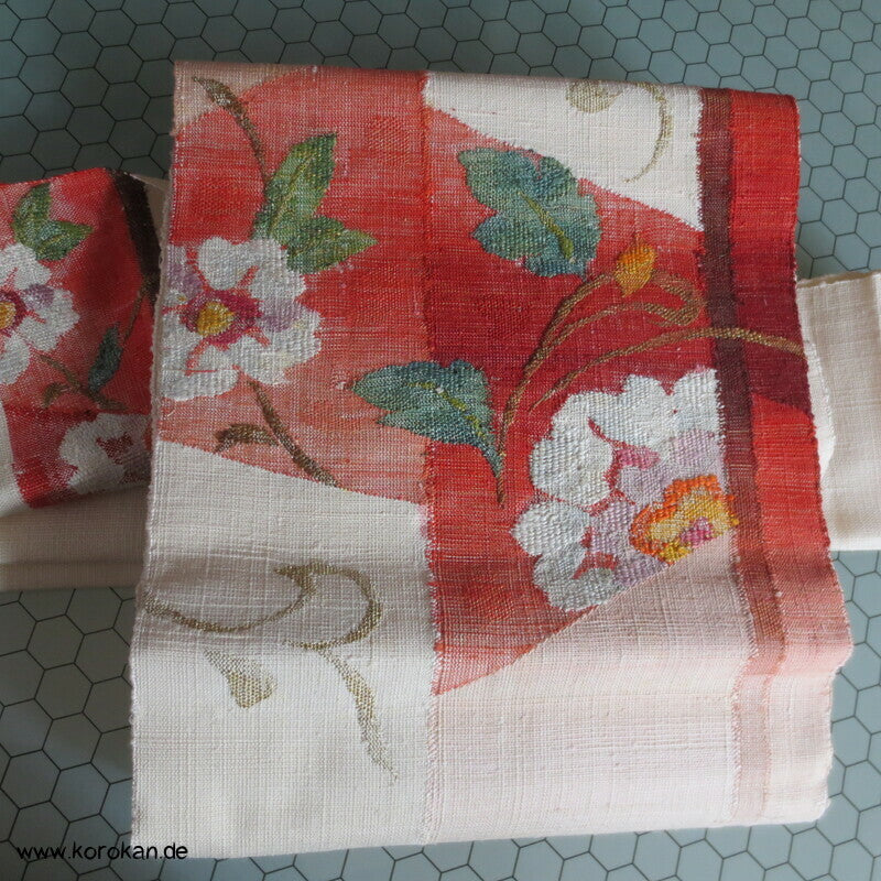 Blüten Nagoya Obi grob handgewebte Seide