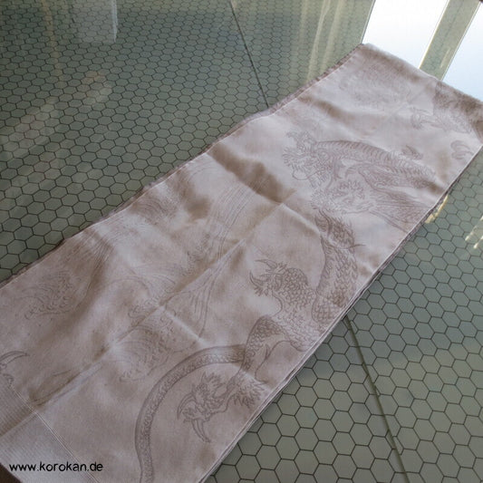 Drachen in hellgrau Fukuro / Hanhaba Obi Kimono Gürtel