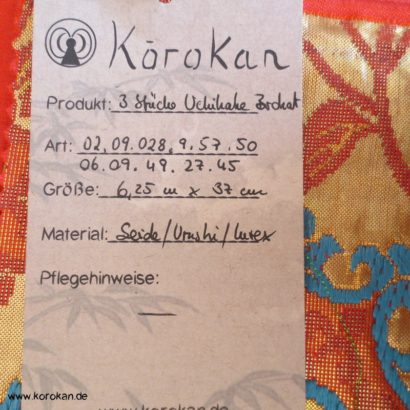 Blumen Bokashi Uchikake Brokat Seiden Stoffrest